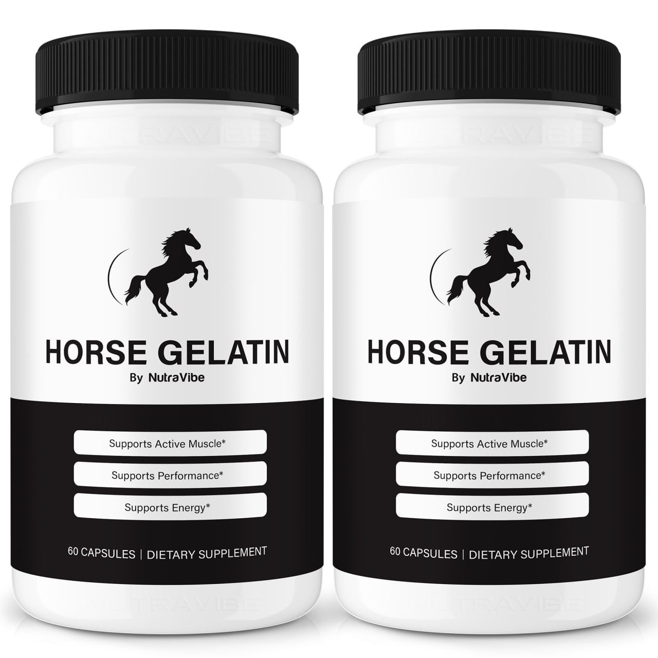 (2 Pack) Horse Gelatin – Original HorseGelatin Capsules with a Natural Daily Blend for Wellness |Clean, Gentle, Easy-to-Swallow Pills (120 Capsules)