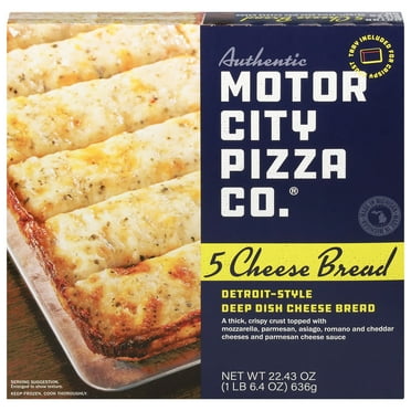 AUTHENTIC MOTOR CITY PIZZA CO. Detroit-Style 5 Cheese Bread,Parmesan Sauce,22.43oz(Frozen)