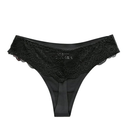 

Knosfe Lace Low Waisted Panties for Women Stretch Breathable Underwear Women s Embroidery Thong