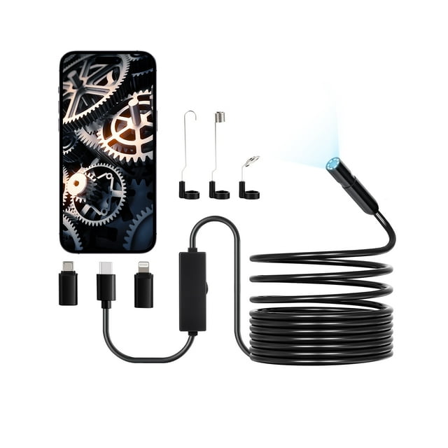 VEVOR Caméra d'Endoscope 1920P HD Endoscope pour Android et IOS avec Câble de 16,4 Pi