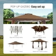 thumbnail image 6 of Alpha Joy 13x13 Pop up Canopy Tent Instant Ez up Shade Shelter with 3-Height Adjustable & Carry Bag for Outdoor Events, Camping & Bbqs, Brown, 6 of 10