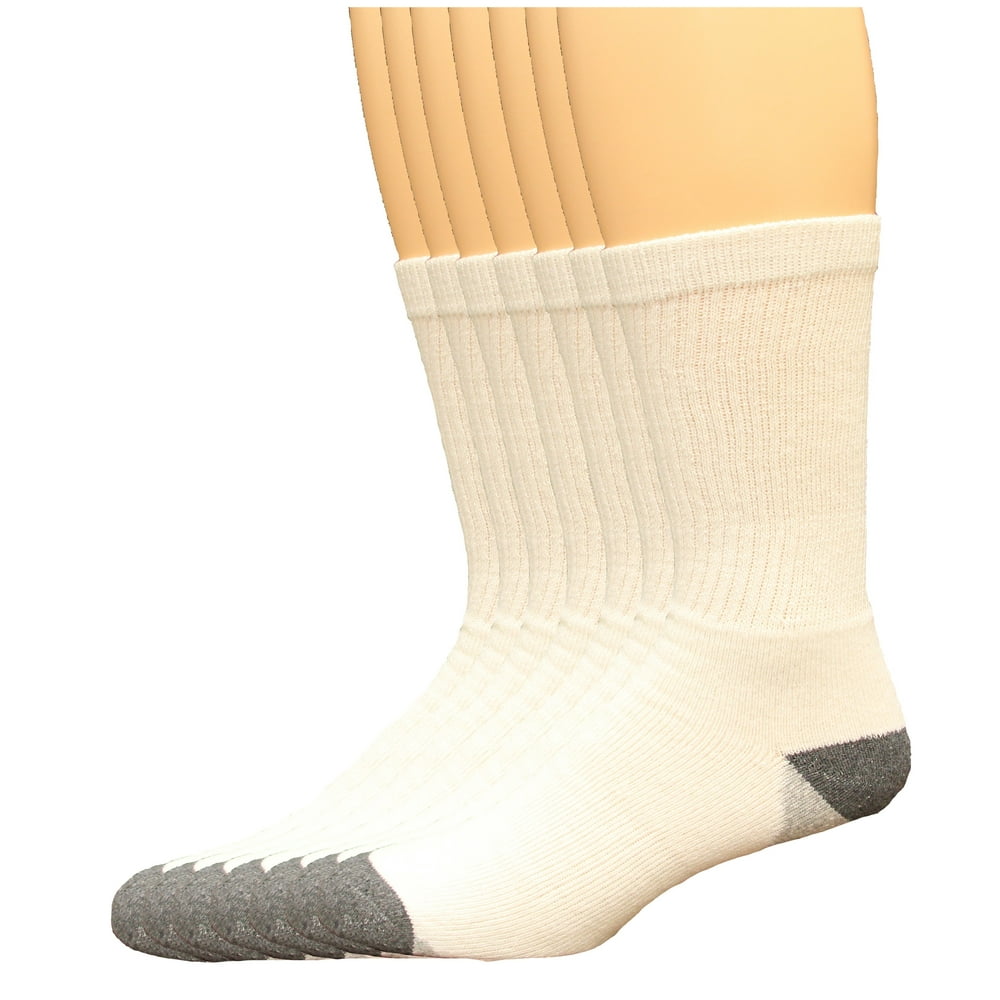 Lee Lee Men's Crew Sport Socks 7 Pair, White, Men's 612 Walmart