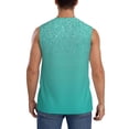 thumbnail image 4 of Fotbe Turquoise Glitter Men's Camiseta sin Mangas Estampada para Hombres, Playera Casual para Gimnasio, Entrenamiento, Playa-Small, 4 of 7