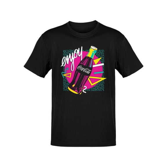 Officially Licensed Coca-Cola Pop Art Bottle Coke Retro Artwork Men's T-shirt