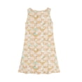 thumbnail image 4 of LTTVQM Easter Dresses for Girls Egg Bunny Graphic Cute Sleeveless Sundresses Casual Crew Neck Midi Dresses Fashion A-Line Dresses Saffron 3-4 Years, 4 of 5