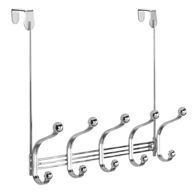 INTERDESIGN CRAFT 53860 York Lyra Wall Mount & Over Door Hook Rack - 4 Pack