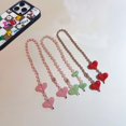 thumbnail image 2 of Bolso con cuentas de piedra Natural coloridas a la moda, llavero versátil con forma de corazón estilo INS para decoración de bolso de mujer, 2 of 5