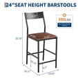 thumbnail image 3 of Memoryfield PU Leather Bar Stools Bar Stools Set of 4, Modern Iron Counter Height Chairs, 300 lb Capacity, Kitchen Island & Home Bar, Brown, 3 of 7