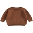 thumbnail image 1 of Baby Girl Boy Knit Pullover Sweater Fall Winter Warm Sweatshirt Tops with Pocket, 1 of 6