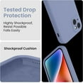 thumbnail image 4 of for iPhone 14 Case, Silicone Upgraded [Camera Protection] Phone Case with [2 Screen Protectors], Soft Anti-Scratch Microfiber Lining Inside, 6.1 inch, Lavender Gray, 4 of 11