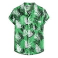 thumbnail image 2 of ALLLIST with Pockets Men's Shirts Big And Tall Collared Short Sleeve Button Down Shirts Green Hawaiian Casual Men's Clothes, 2 of 9