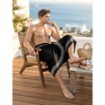 thumbnail image 5 of HAPPY BAY Men's Bath Trunk Casual Sarong Long Pareo Beach Wrap One Size Ebony, Plain Summer Vacation Aloha, 5 of 6