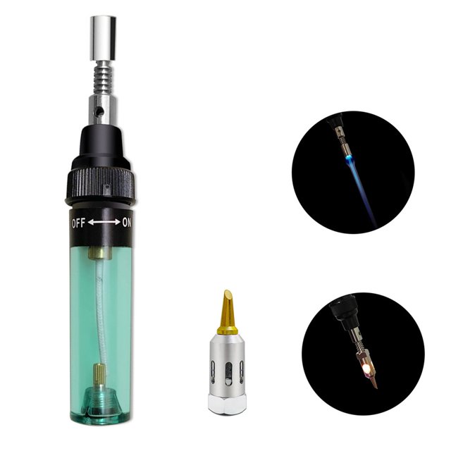 Fer à Souder à Gaz, Outil 3-en-1, Style Stylo + Chauffage à Gaz, Design Compact, pour Réparation Électronique, Soudure Rapide, Appareil de Soudure Pro Hzhnb / Métal, Vert