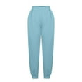 thumbnail image 6 of Diufon Sweatpants for Women Solid Color Lounge Pants Elastic High Waist Pants with Pockets, 6 of 7