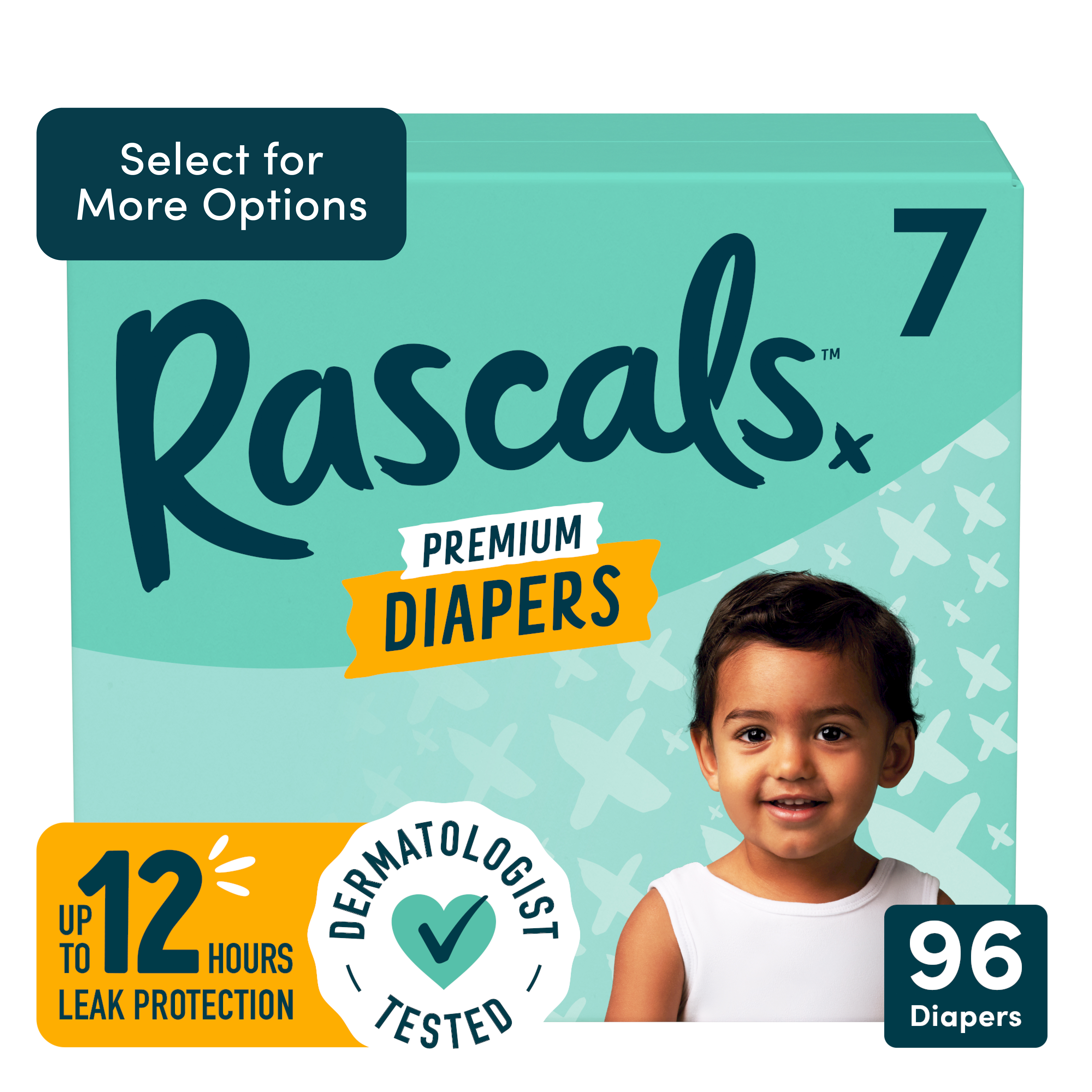Rascals Premium Cocomelon Absorbent Baby Diapers Size 7, 96 Count