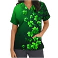 thumbnail image 3 of lcziwo St Patricks Day Scrub Tops for Women 2025 Fashion Shamrock Printed Irish Shirts V Neck Short Sleeve Medical Scrubs Nursing Uniform with Pockets Multicolor M Today's Lightning Sales, 3 of 6