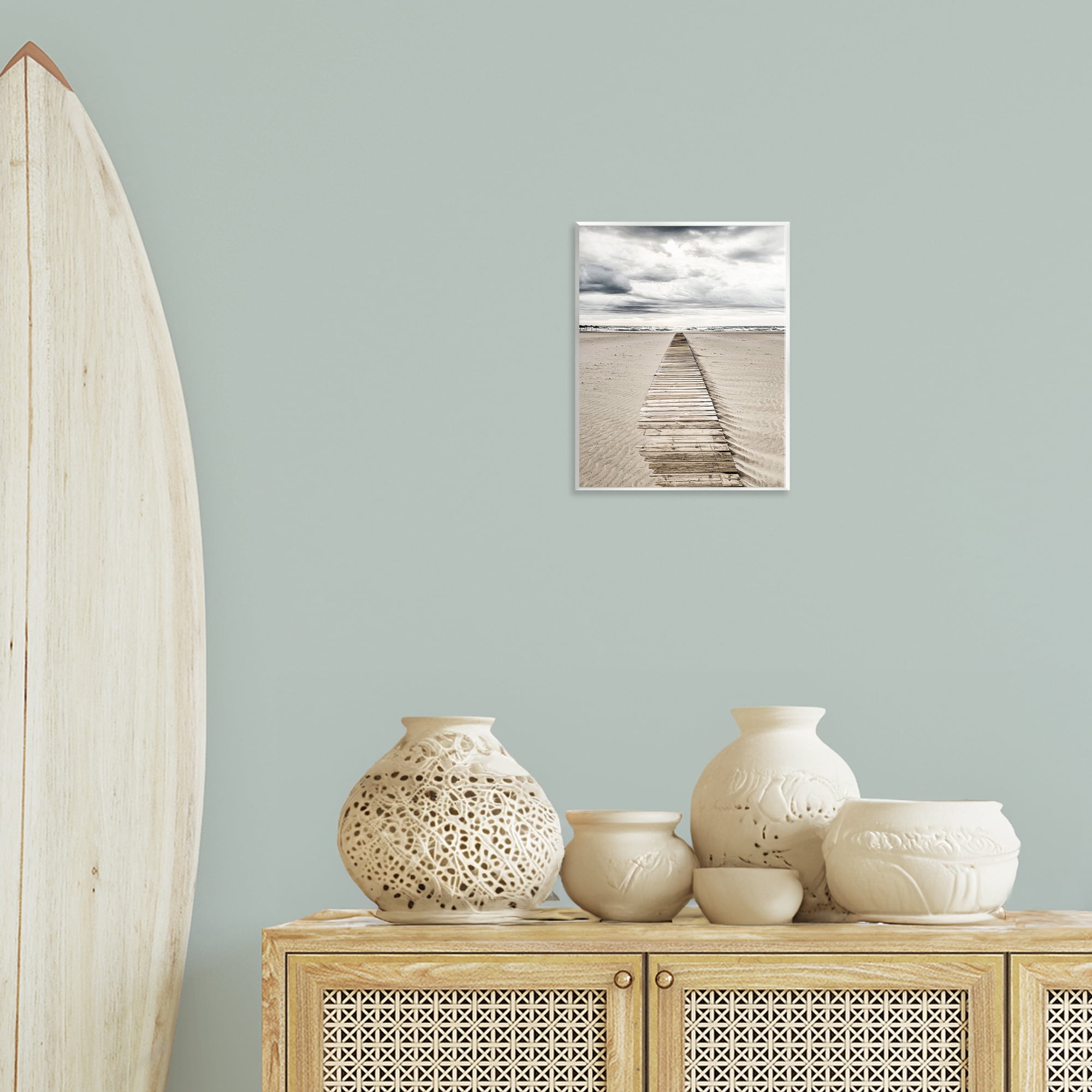 Stupell Industries Sand Covered Boardwalk Landscape Photography Unframed Art Print Wall Art, 11 x 14