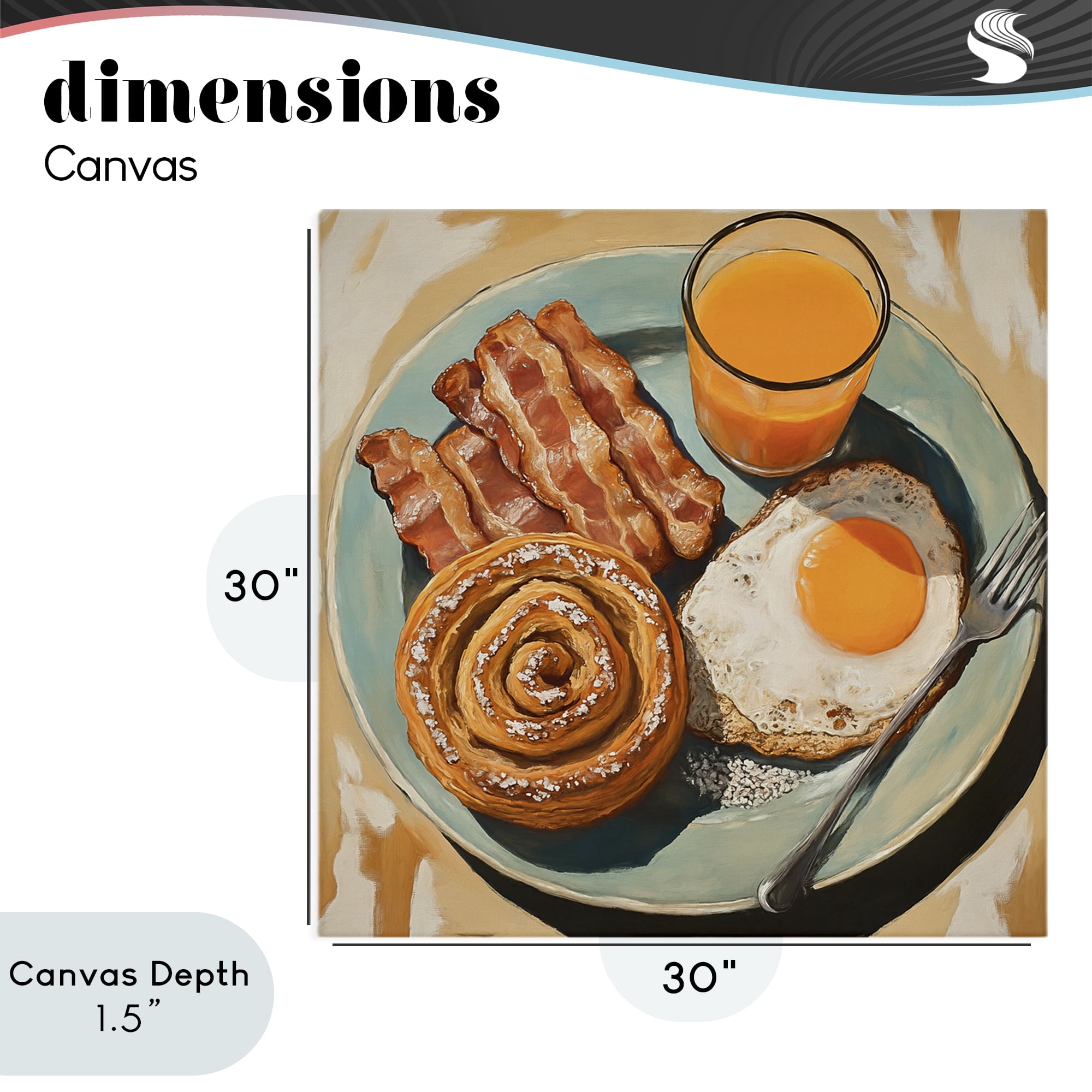 Stupell Industries Cinnamon Roll Breakfast Canvas Wall Art, design by Tina LeCour