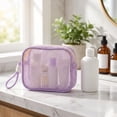 thumbnail image 4 of Makeup Bag Set, Mesh Cosmetic Bag for Women, Toiletry Travel Organizer with Zipper, Breathable Mesh Pouch with Wrist Strap, Portable Storage Pouch for Fitness, Swimming Pool, and Camping, 4 of 6