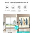 thumbnail image 4 of Window Privacy Film Watercolor Feather Stained Glass Window Film Decorative Sun Block Window Cover Vintage Country Wooden Grain Art Window Clings Static Adhesive Sticker for Bathroom 17.7"x39.3", 4 of 7