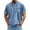 Blue, variant on Men's Vintage Henley Shirt Short Sleeve Washed Tee 3 Button Band Collar Lightweight Breathable Casual Tops for Vacation with Pocket
