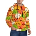 thumbnail image 2 of Uemuo Cartoon Pumpkins Pattern Men's Hoodie - Casual Pullover Hoodie with Kangaroo Pocket, Stylish Hooded Sweatshirt for Everyday Wear-XX-Large, 2 of 7