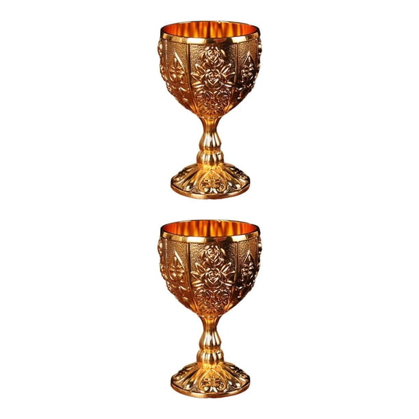 Bewildely Copa de vino exquisita Copa de vidrio en relieve para conocedores de vino Vasos sofisticados Calabaza dorada calabaza dorada 2Conjunto