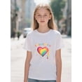 thumbnail image 2 of Young Boy's/Girls Rainbow Heart Cotton Graphic Tees, Back To School Clothes Girls, Summer Tops With Kindergarten Theme, Gift For First Day of School, Cute, Fun, Kids Clothes Girls, 2 of 6