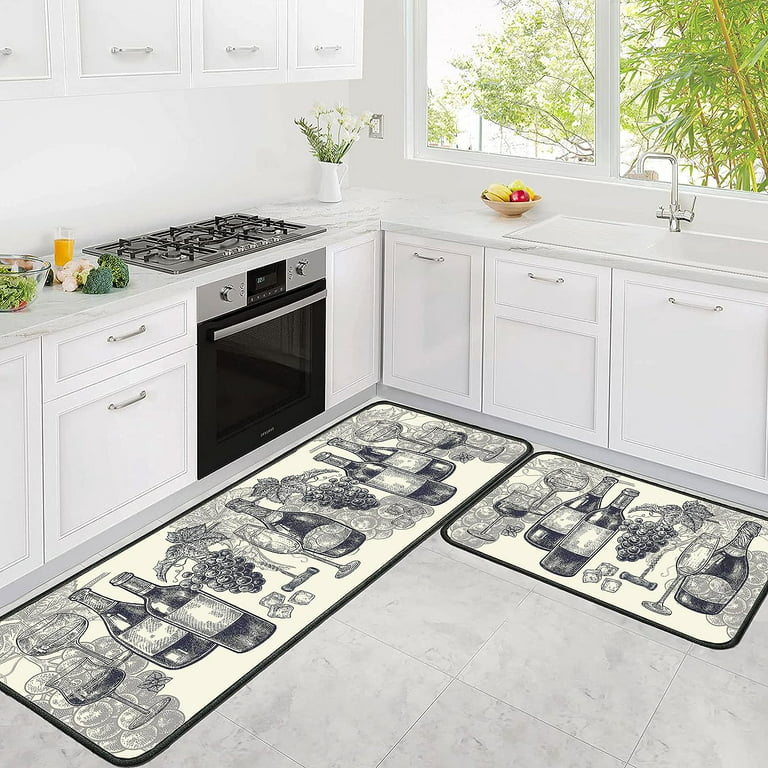Shinnwa Kitchen Mats and Rugs Set Anti Fatigue Waterproof Kitchen Runners  1/2 inch Thick Cushioned Comfort Standing Mat for Home Office Sink, Gray