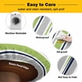thumbnail image 3 of Elastic Fitted Round Tablecloth, Green Gray Striped Waterproof Stretch Table Cover for 55"-60" Tables, Farmhouse Stripes Modern Abstract Art Washable Outdoor Tablecloths for Patio, Picnic, Camping, 3 of 9