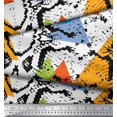 thumbnail image 2 of Soimoi Cotton Voile Fabric Animal Skin & Triangle Geometric Printed Fabric 1 Yard 56 Inch Wide, 2 of 3