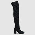 thumbnail image 7 of Xiaoxatg Fashion Women's Knee High Boots Stylish Thick High Heels Pleated Suede Long Footwear for Women 9 Black, 7 of 7