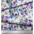 thumbnail image 2 of Soimoi Poly Georgette Fabric Leaves & Rose Flower Decor Fabric Printed Yard 42 Inch Wide, 2 of 3
