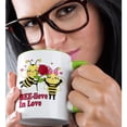thumbnail image 2 of 3drose, Cute Believe in Love Bumble Bees Valentine, 11oz Two-tone Green Mug, 2 of 6
