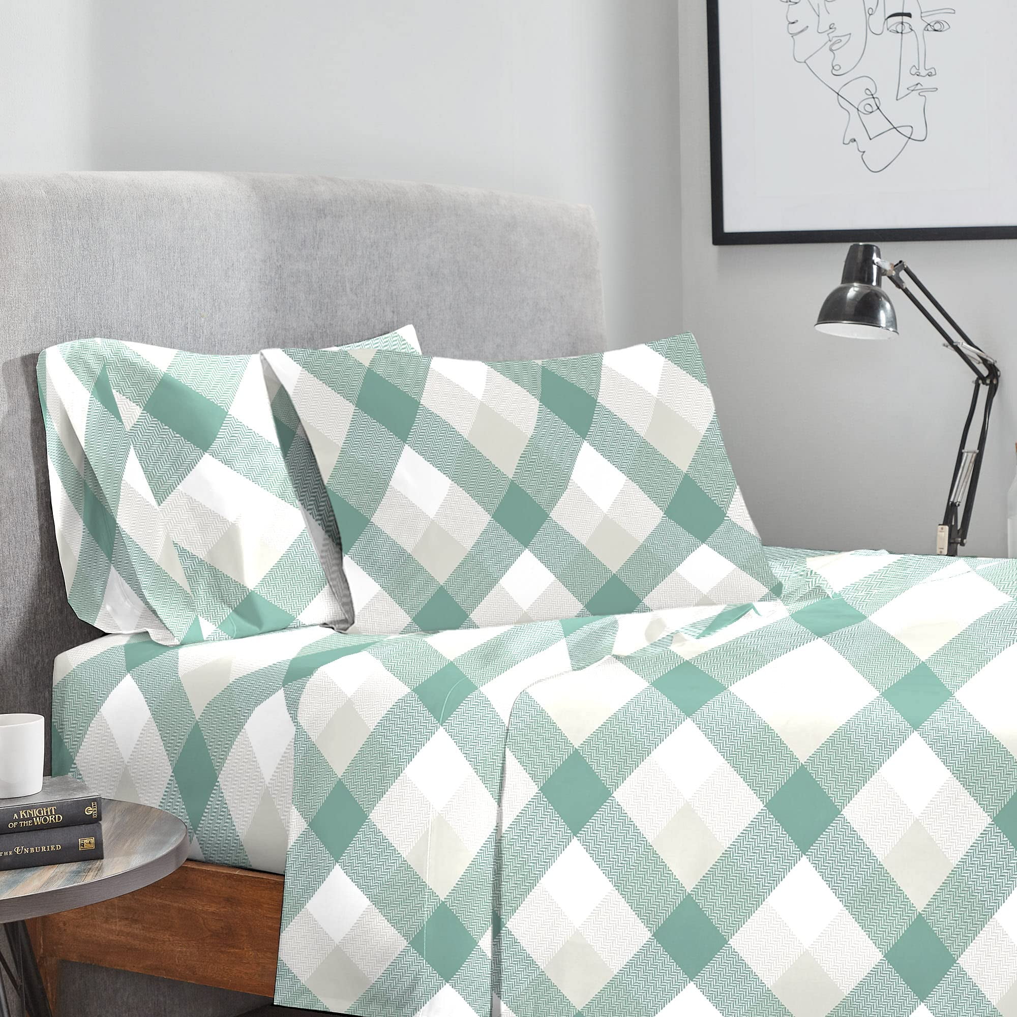 TRIDENT King Sheets Set Bed Sheets 4Piece Set Bedding Sheets and