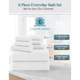 thumbnail image 4 of Casa Platino 100% Ring-Spun Cotton Bath Towels Set of 8 – 2 Bath, 2 Hand Towels & 4 Washcloths, Soft, Ideal for Spa, Hotel & Home, Durable After Multiple Washes – White, 4 of 8