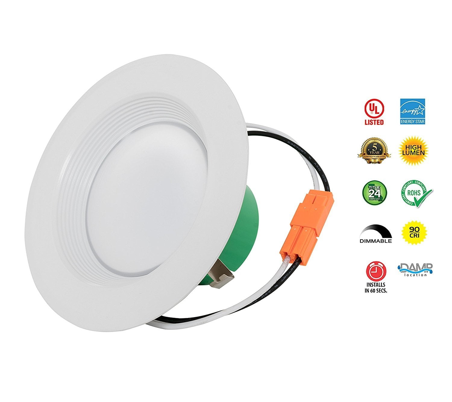 Westgate LED Retrofit Recessed Downlight 10W 4 Inch With Integrated Baffle Trim