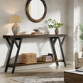 thumbnail image 6 of Tribesigns 70.9-Inch Narrow Long Entryway Console Table, Industrial Sofa Table Behind Couch with 2-Tier Storage Shelf for Hallway, Living Room, Entrance, Foyer, Rustic Brown, 6 of 22