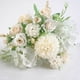 thumbnail image 3 of Decoración floral para el hogar ramo de flores de rosas artificiales boda ramo de flores falsas de tela de seda nupcial, blanco champán 3 Piezas Eigraketly HA6621-03B*3, 3 of 4