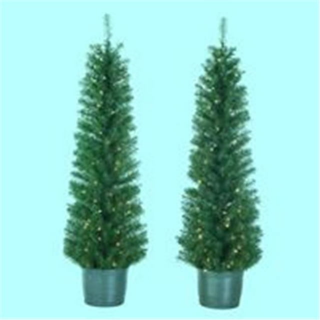 Kurt S. Adler, Inc. TR2329 Kurt Adler 5' Pre-Lit Potted Tree Set (Set of 2 Trees)