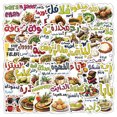 thumbnail image 1 of Paquete de pegatinas de comida de Oriente Medio, 50 unidades, cocina árabe, 1 of 2