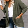 thumbnail image 1 of Womens Long Sleeve Open Front Waffle Chunky Knit Cardigan Sweater Outwear, 1 of 5