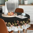 thumbnail image 3 of White Black Birds Flowers Waterproof Fabric Tablecloth,Rectangle Watercolor Wrinkle Oil-Proof Resistant Table Cover for Dining Table, Buffet Parties and Campin,(60" inch Round), 3 of 6