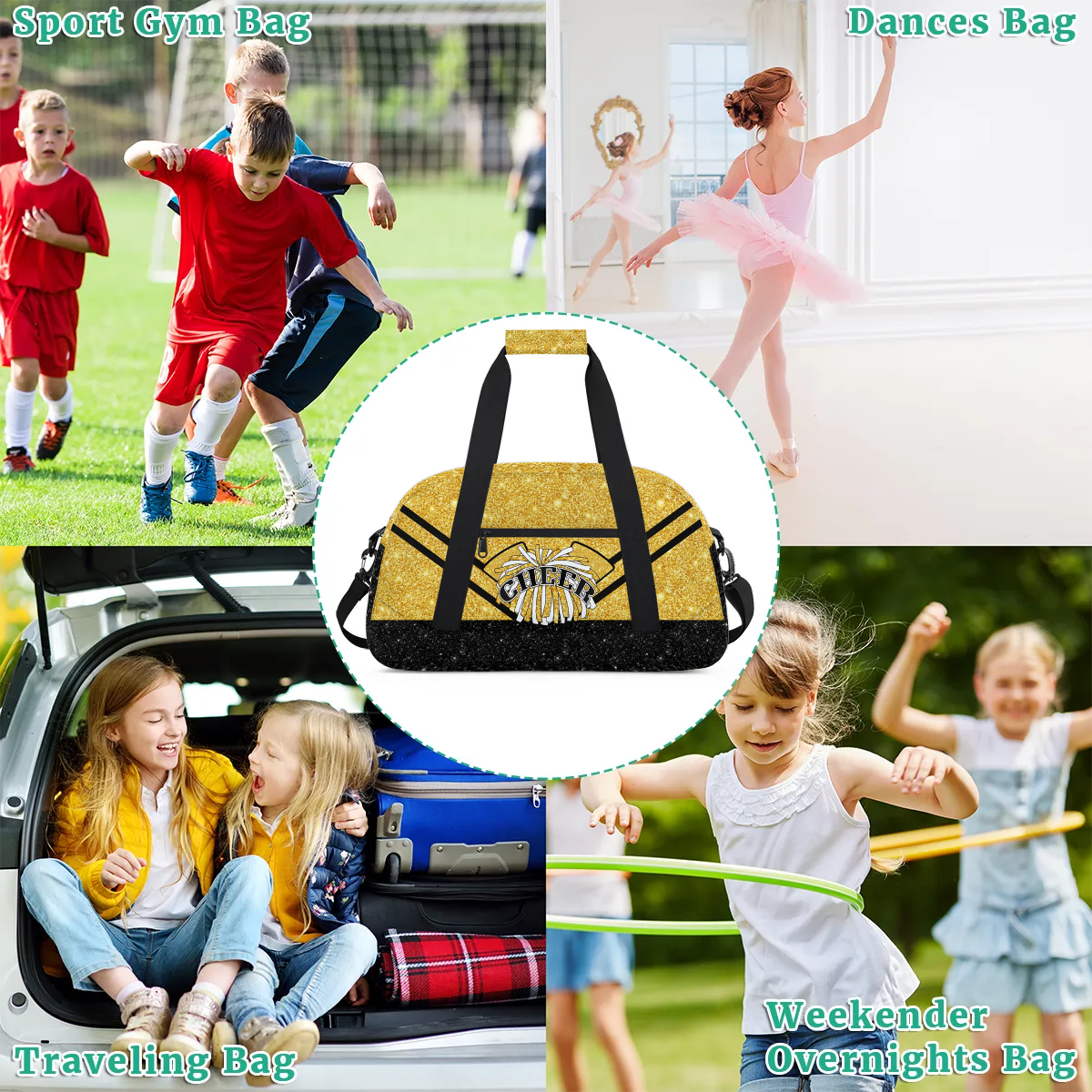 Qzjjjmy Cheer Bag Dance Bag for Girl Cheerleader Bag Sport Duffel Bag