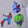 thumbnail image 3 of Avengers Captain America, Spiderman and Hulk Boys Long Sleeve Romper and Bodysuit Set, Infant, 3 of 5
