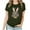 S0-Army Green, variant on Easter Clothes Women Happy Easter Casual Short Sleeve Vacation T Shirt Crewneck Tops Summer Beach Clothes M