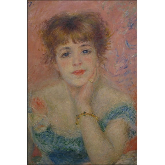 24"x36" Gallery Poster, Portrait of Actress Jeanne Samary by pierre-auguste renoir 1877
