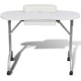 thumbnail image 2 of vidaXL White Foldable Manicure Nail Table with Castors, 2 of 6