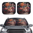 thumbnail image 2 of Gukieu Flower Crown Cat Print Car Windshield Sun Visor, Foldable Anti-UV Car Sun Visor Suitable for Vans, Trucks Car Accessories-Small, 2 of 6