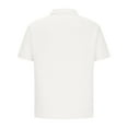 thumbnail image 4 of Mens Short Sleeve Shirts Clearance Ribbed Quarter-Zip Front Lapel Neck Work Dress Shirt Tshirt Colorblock Stretch Tee (X-Large, White 03), 4 of 5